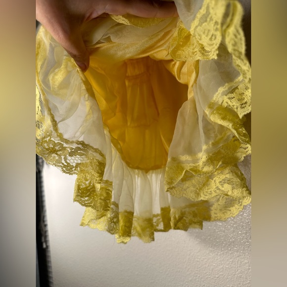 Yellow Spaghetti Strap Shabby Chic baby girl dress size small - Picture 7 of 9